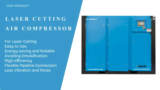 Optimized PM VF Rotary 55 Kw 75 HP Silent 229.5 Cfm Screw Air Compressor for Laser Cutting